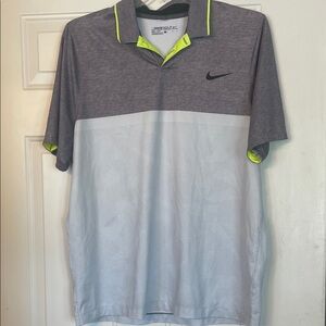 Nike Men's Charcoal and Light Gray Polo Shirt